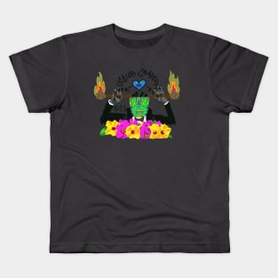 "Tiki fire dancing vampire" Kids T-Shirt